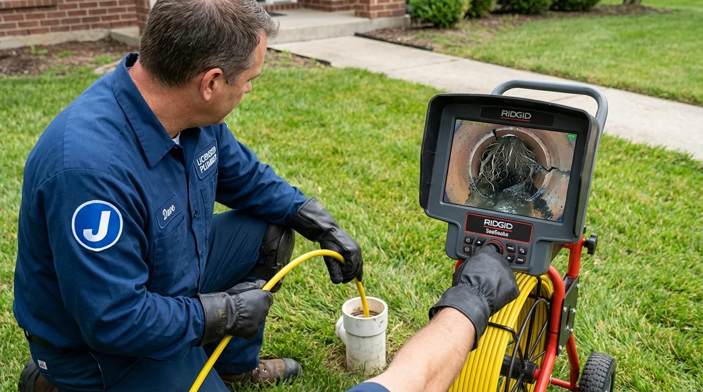Sewer camera inspection being performed by Johns Plumbing LLC in Douglas