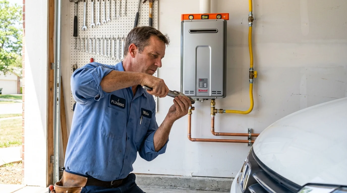 Tankless water heater installation by a Johns Plumbing LLC plumber in Douglas